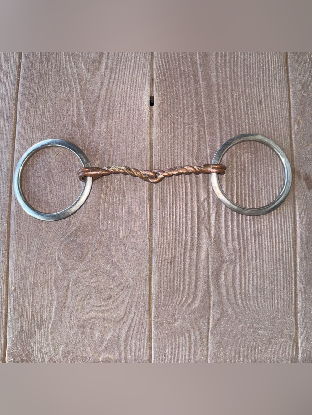 Broken Twisted Wire Copper Mouth O Ring Snaffle Bit
